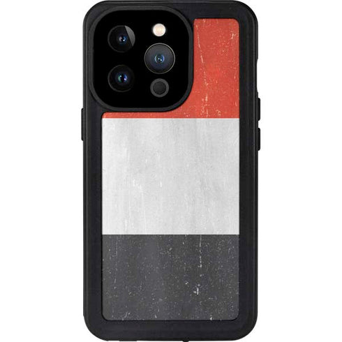 Yemen Flag Distressed iPhone 14 Pro Waterproof Case